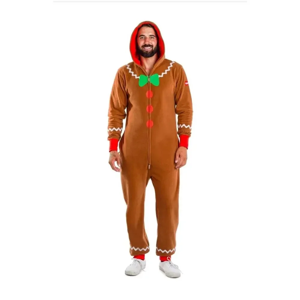 Tipsy Elves Men's Gingerbread Man Christmas Jumpsuit Adult Costume Size XL - Picture 1 of 9